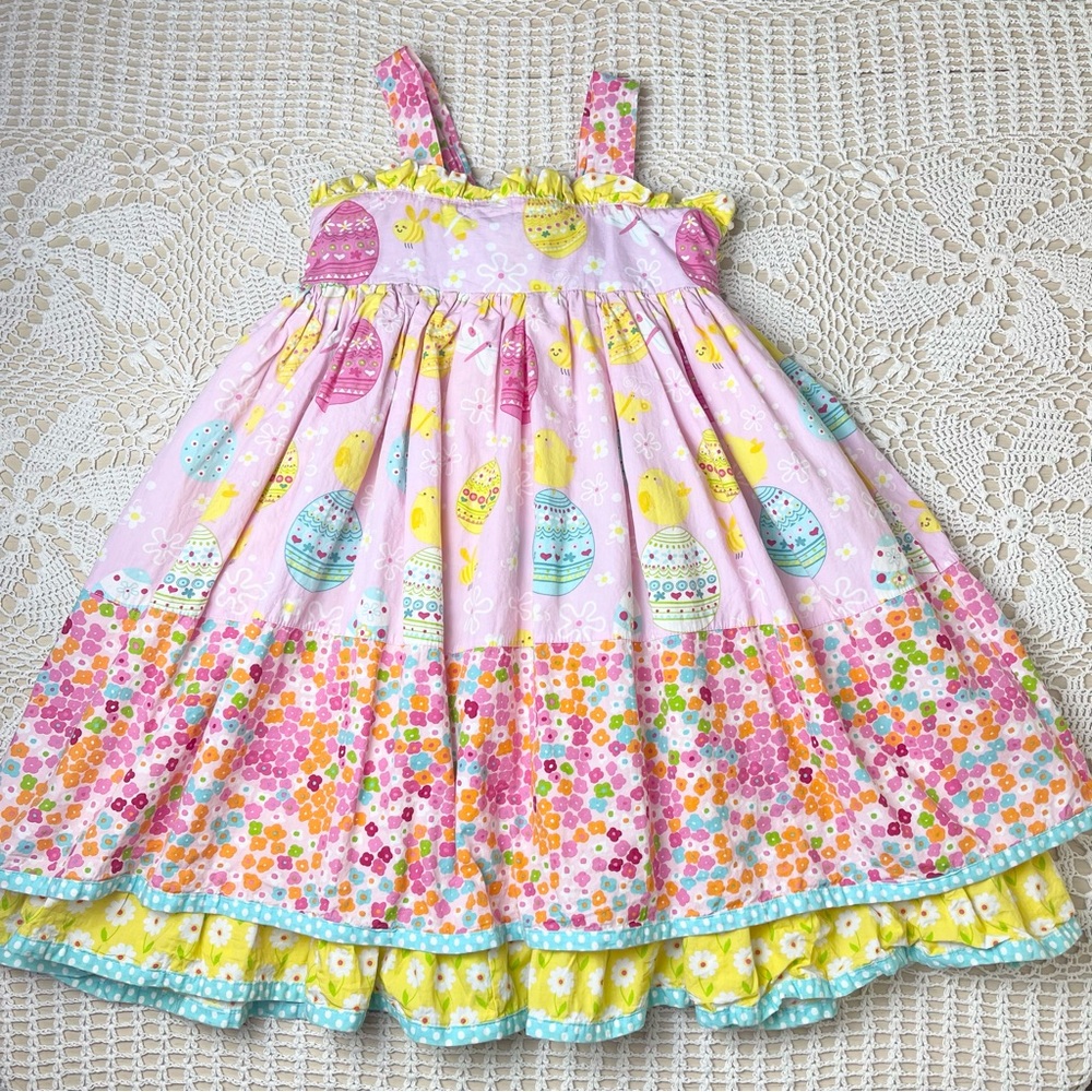 Jelly the Pug Girls 10 Years Easter Eggs Chicks Colorful Psanka Sassy Dress